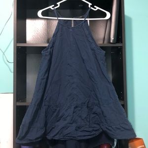Navy halter-neck short sundress
